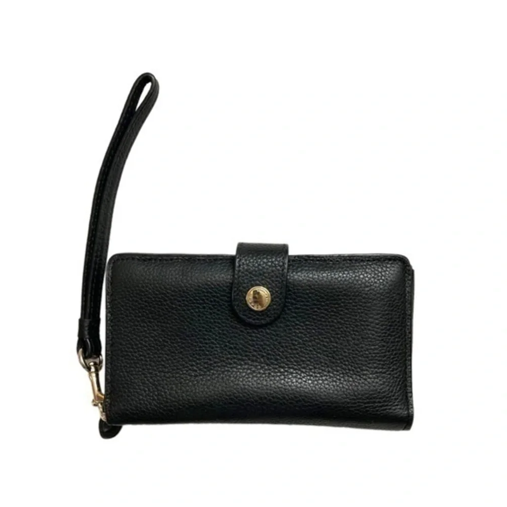 Michael kors black leather wristlet
